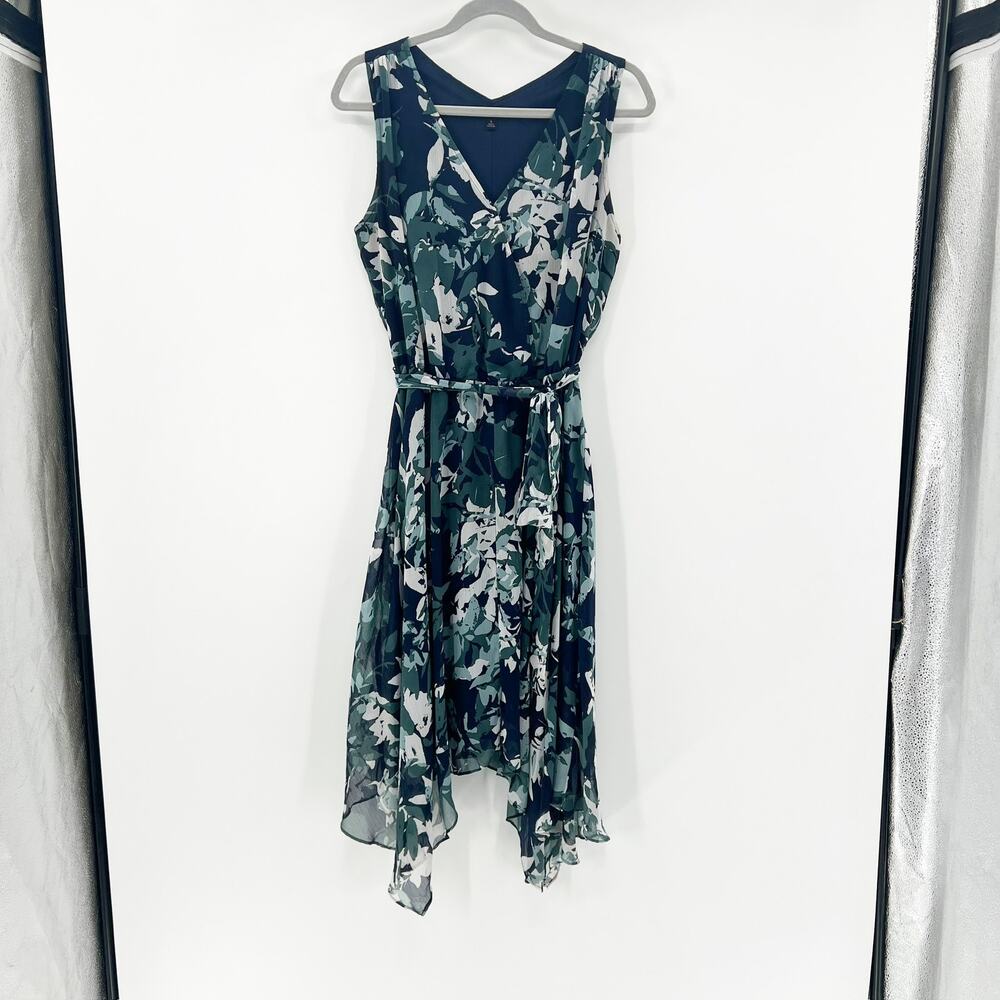Banana‎ Republic Women's Blue Floral Sleeveless Midi Skater Dress Size S